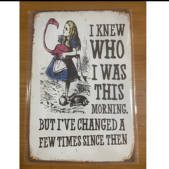 ALICE in Wonderland i knew who I was tin wall sign - Picture 3 of 4